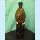 Бутылка ПЭТФ 1л. коричневая с пробкой.